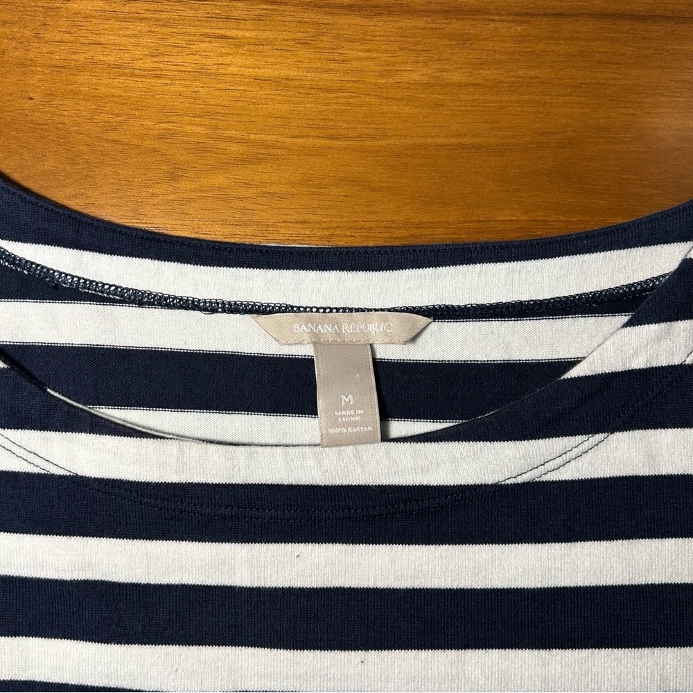 Banana Republic Striped Navy and Red Dress size M - Picture 4 of 5